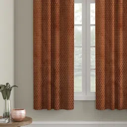 HOSTA HOMES Brown Geometric Window Curtain-image-59
