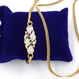 Anujeet Fashion Hub Gold Plated Stone Studded Statement Chain-picture-23