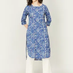 Melange by Lifestyle Women Floral Printed Pure Cotton Kurta-picture-38