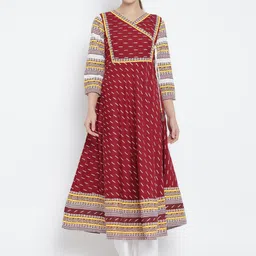 YASH GALLERY Maroon Ethnic Motifs Printed Anarkali Kurti-picture-39