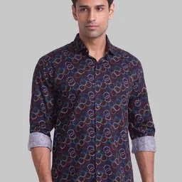 Park Avenue Men Coffee Brown Slim Fit Printed Casual Shirt-image-20