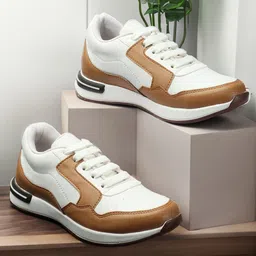 The Roadster Lifestyle Co. Women White & Tan Brown Colourblocked Comfort Insole Sneakers-picture-14