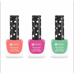 krayons Set of 3 Cute Super Matte Quick Dry Long Lasting Gel Based Nail Enamel - 6 ml each-picture-10