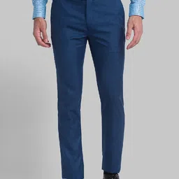 Raymond Men Blue Solid Formal Trouser-picture-10