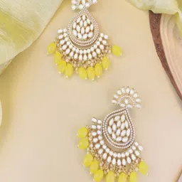 I Jewels Gold-Plated Contemporary Chandbalis Earrings-picture-18