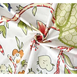 real dream Multicolor Floral 240TC Glace Cotton King Fitted Bed Sheets with 2 Pillow Covers image 2