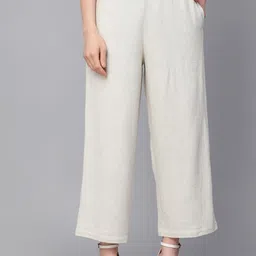 Gipsy Women Mid Rise Plain Linen Parallel Trousers-image-94
