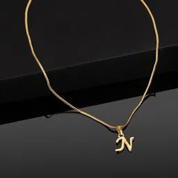 Estele Gold-Plated N-Letter Charm Alloy Pendant With Chain-picture-27
