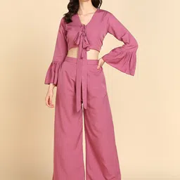 BAESD V Neck Crop Top & Palazzo-picture-35