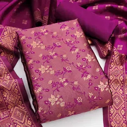 Ishin Floral Woven Design Unstitched Dress Material image 1