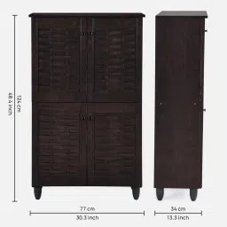 nilkamal Kaira 4 Door Shoe Rack In Wenge Color image 2