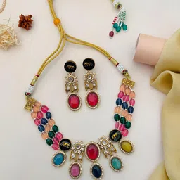 ABDESIGNS Stone-Studded Jewellery Set image 1
