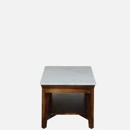 woodsworth from pepperfry Gistel Sheesham Wood Coffe Table In Scratch Resistant Provincial Teak Finish With Marble Top And Shelf image 5