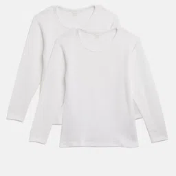 Kanvin Boys Pack of 2 White Ribbed Thermal T-shirts image 3