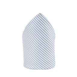 kavove KOVOVE Men White & Blue Striped Pocket Square image 2