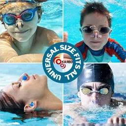 karbd Combo Set of 2 Water Protection Soft Silicone Swimming Ear Plug & Nose Clip image 4