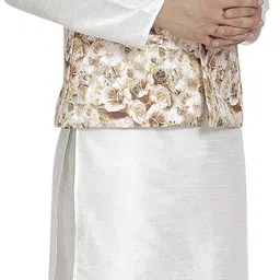 b ben Men Pure Silk Kurta Pyjama Ethnic Jacket Set image 3