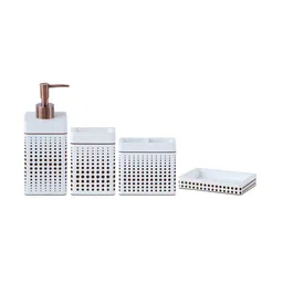 OBSESSIONS Beige & Brown 4 Pieces Bathroom Accessories Set image 4