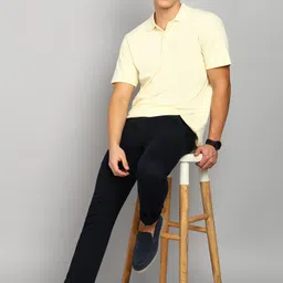 killer Men Slim Fit Dark Blue Cotton Blend Trousers image 2