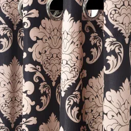 Cortina Black & Beige Single Printed Window Curtain image 3
