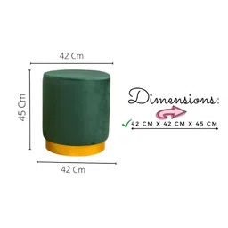 Shadowkart Green Wooden Pouffes Sitting Mudda Ottomans image 2