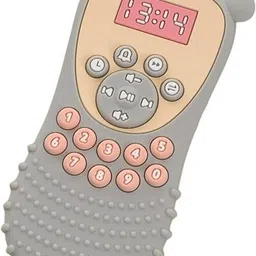 teniyu Silicone Baby Teether Toy Remote Shape Soft Sensory Gum Relief Teether (Grey) Teether-picture-39