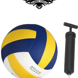 classic eagle Premium Quality SoftVolleyball Size-4 with Air pump Official size & weight Volleyball - Size: 4 image 1