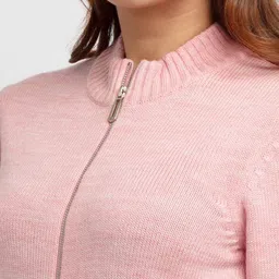 Status Quo Women Pink Acrylic Cardigan image 2