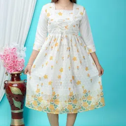 Women A-line Gold Above Knee/Mid Thigh Length Dress-image-85