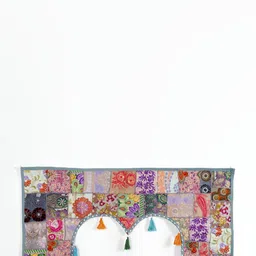 HANDICRAFT PALACE Grey & Pink Patchwork Embroidered Hanging Toran image 2