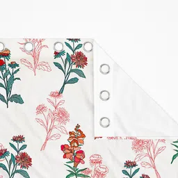 SEJ by Nisha Gupta White & Red Floral Window Curtain image 2