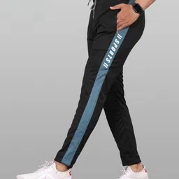 lysoric Men Striped Black, Blue, White Track Pants-picture-31