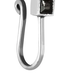 GIVA 925 Silver Oxidised Black Square Clip On Nose Pin image 4