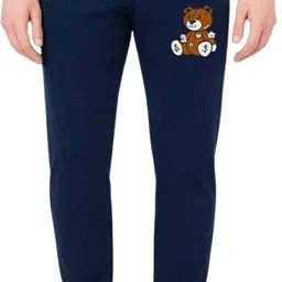 rebozo Men Printed Blue Track Pants image 1