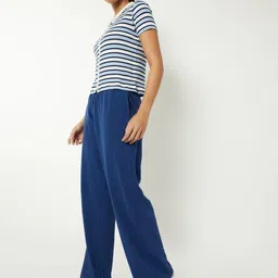 max Women Solid Blue Track Pants-picture-17