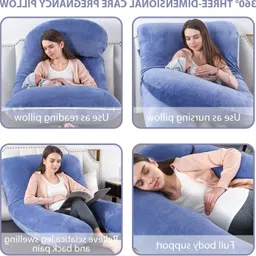 villagers LUXURY Microfibre Solid Pregnancy Pillow Pack of 1 image 2