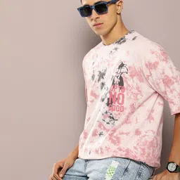 Kook N Keech Sylvester Printed & Dyed Drop-Shoulder Sleeves Pure Cotton Oversized T-shirt image 4