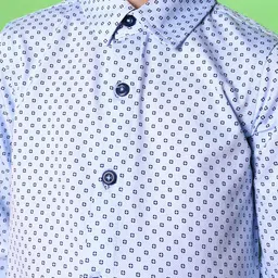 Nauti Nati Boys Standard Geometric Printed Roll Up Sleeves Pure Cotton Casual Shirt image 4