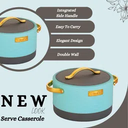 inkitchenstore Hazzel Insulated Stainless Steel Casserole Hot & Cold Food Serve Casserole image 5