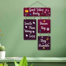 ecraftindia Good Vibes Only Wooden Wall Hanging for Living Room Bedroom Home Decor-picture-13