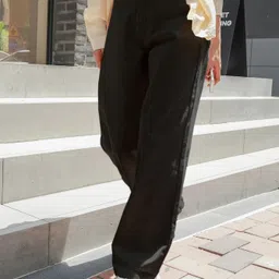 houseofcommon Women Flared High Rise Black Jeans image 4