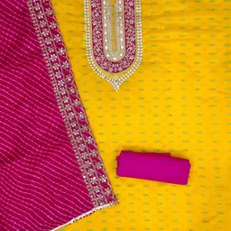 LeeliPeeri Designer Embroidered Unstitched Dress Material image 2