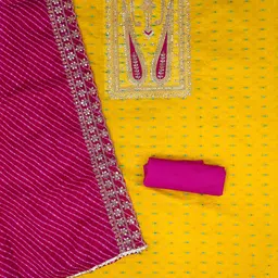 LeeliPeeri Designer Embroidered Unstitched Dress Material image 2