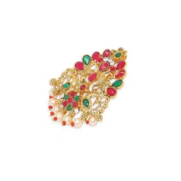 OOMPH Stone-Studded & Beaded Hair Bun Pin image 4