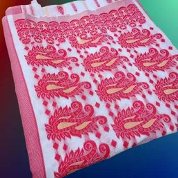 kanokanjoli Woven Jamdani Handloom Cotton Blend Saree-picture-24