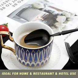 motka Matte Black Silverware Set | 4-Pcs Premium Korean Vintage Style Flatware Set Stainless Steel Cutlery Set image 5