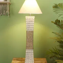 White Fabric Shade Table Lamp With White Base By Sapphire-picture-17