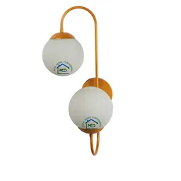 MFD HOME FURNISHING Gold-Toned & White Self Design Quirky Armed Sconces image 2