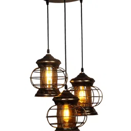 MFD HOME FURNISHING Gold-Toned & Black Iron Quirky Cluster Lights image 3