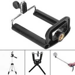 OLECTRA Premium 1 Camera Stand Clip Bracket Holder Tripod Mount Adapter Mobile Holder Monopod Kit (Black, Supports Up to 500) Monopod Kit image 4